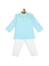 Sishu Boy's Blue Kurta With White Pyjama Set