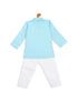 Sishu Boy's Blue Kurta With White Pyjama Set
