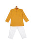 Sishu Boy's Mustard Yellow Kurta With White Pyjama Set