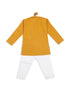 Sishu Boy's Mustard Yellow Kurta With White Pyjama Set