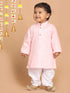 Sishu Boy's Pink Solid Kurta With White Pyjama Set