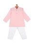 Sishu Boy's Pink Solid Kurta With White Pyjama Set