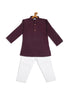 Sishu Boy's Purple Kurta And White Pyjama Set