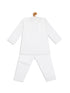 Boy's White Kurta With White Pyjama Set