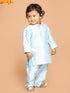 Sishu Boy's' Aqua Blue Viscose Kurta And Pyjama Set