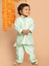 Sishu Boy's' Green Viscose Kurta And Pyjama Set