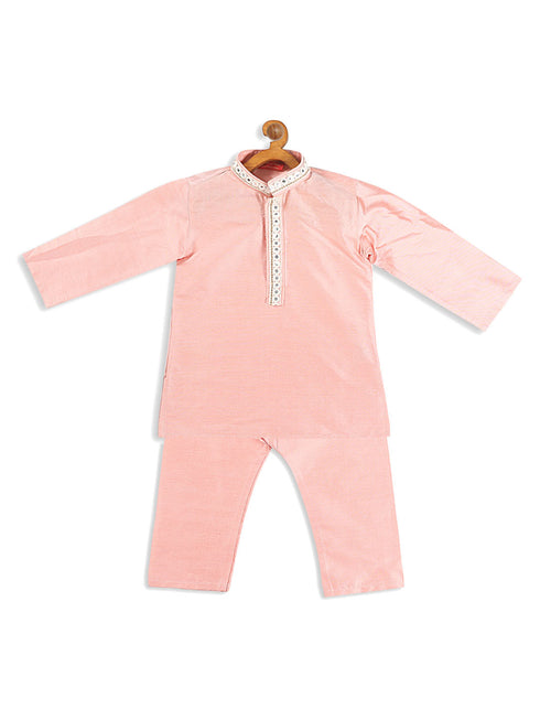Sishu Boy's' Pink Viscose Kurta And Pyjama Set