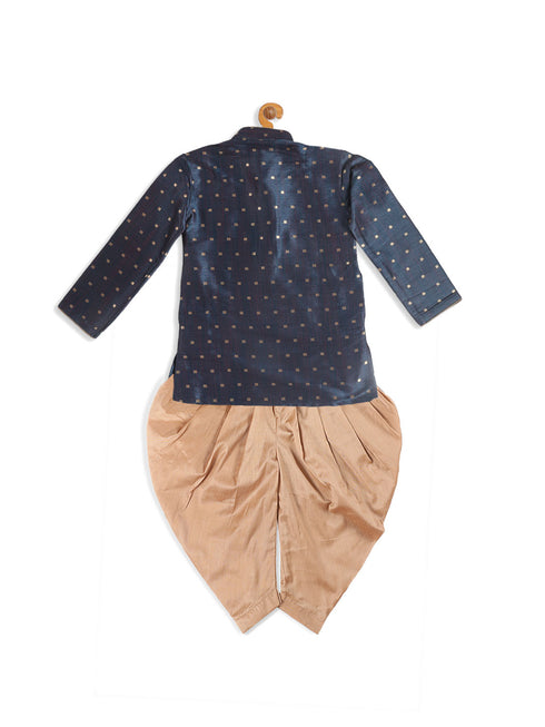 Boy's Blue Kurta With Dhoti Pant Set