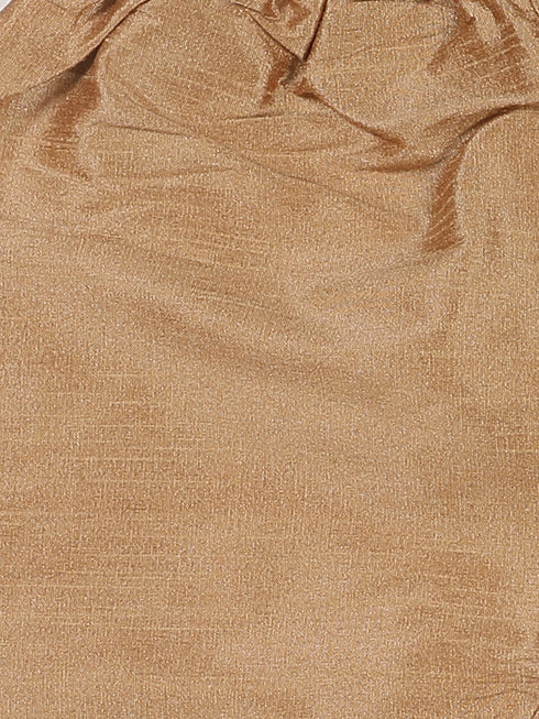 Sishu Boy's Gold-Toned Woven Kurta With Pyjama Set