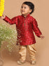 Boy's Maroon Kurta With Dhoti Pant Set