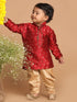 Boy's Maroon Kurta With Dhoti Pant Set