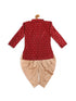 Boy's Maroon Kurta With Dhoti Pant Set