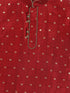 Sishu Boy's Maroon Woven Design Kurta With Rose Gold Pyjama Set