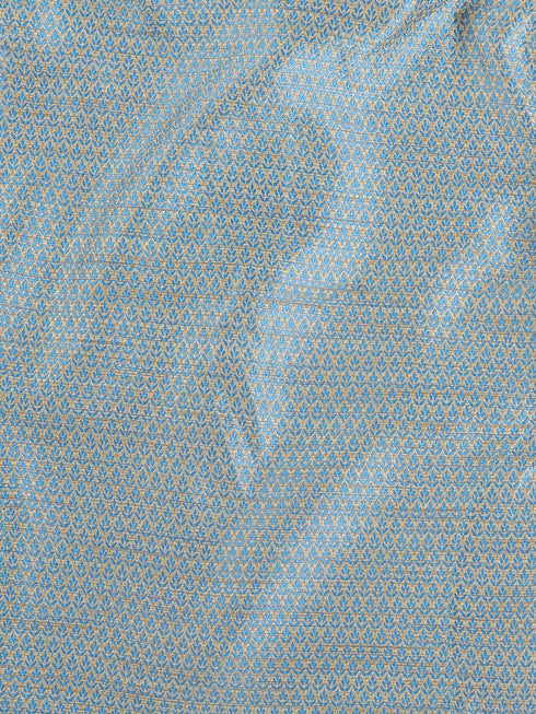 Sishu Boy's Blue Woven Kurta With Rose Gold Pyjama Set