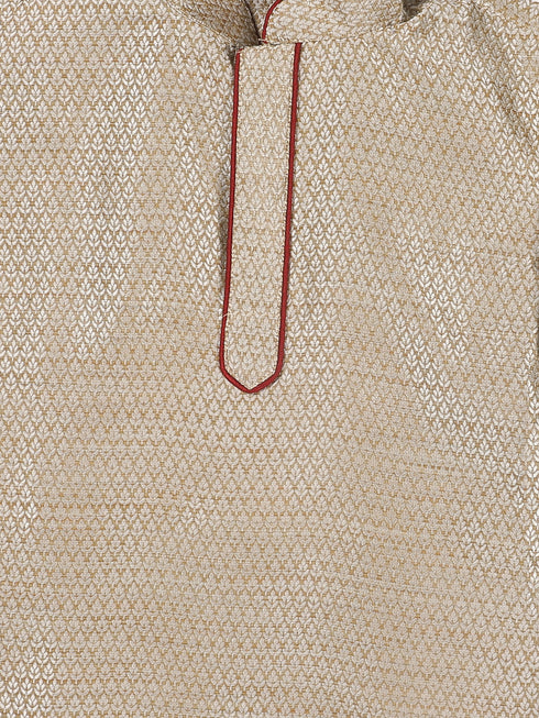 Sishu Boy's Beige Kurta With Pyjama Set