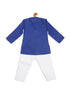 Boy's Blue Kurta With White Pyjama Set