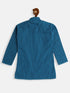 Boy's Aqua Blue And White Pure Cotton Kurta