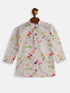 Boy's Multicolor-Base-Cream Cotton Blend Kurta