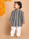 Sishu Boy's Black Chikankari Pure Cotton Kurta