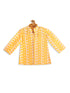 Boy's Orange Chikankari Pure Cotton Kurta