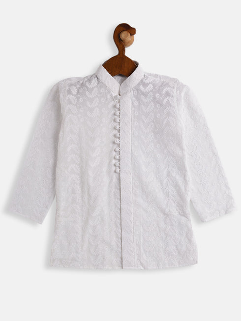 Boy's White Pure Cotton Kurta