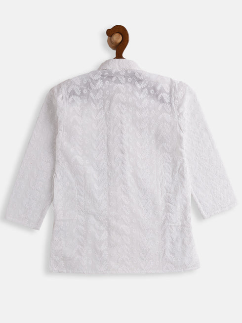Boy's White Pure Cotton Kurta
