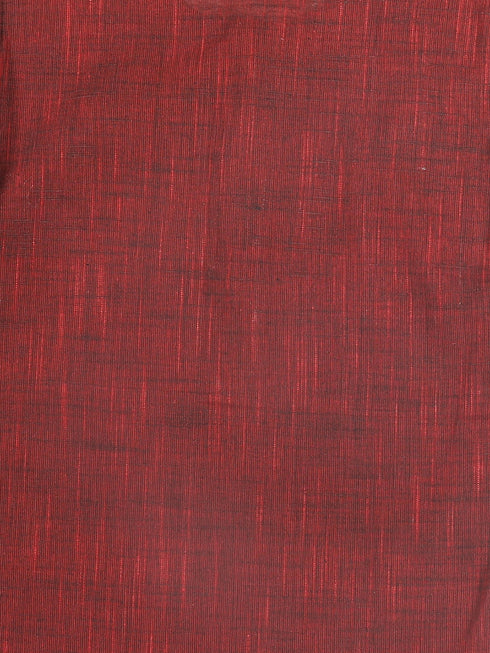 Sishu Boy's' Maroon Cotton Kurta And White Pyjama Set