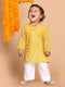 Sishu Boy's' Yellow Cotton Kurta And White Pyjama Set