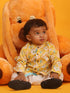 Sishu Boy's Yellow And White Printed Cotton Kurta Pyjama Set