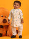 Sishu Boy's White Printed Cotton Kurta Pyjama Set