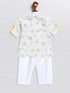 Sishu Boy's White Printed Cotton Kurta Pyjama Set
