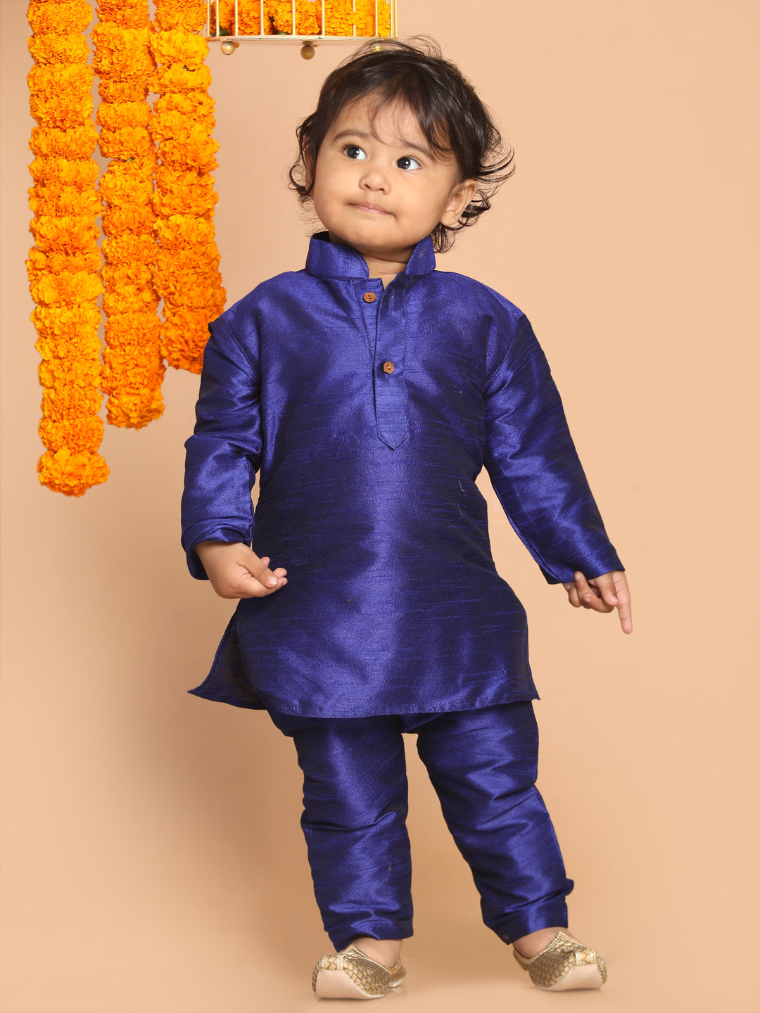 Sishu Boy's Blue Kurta With Pyjama Set