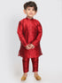 Sishu Boy's Maroon Silk Blend Kurta Pyjama Set