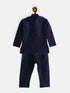 Sishu Boy's Navy Blue Silk Blend Kurta Pyjama Set