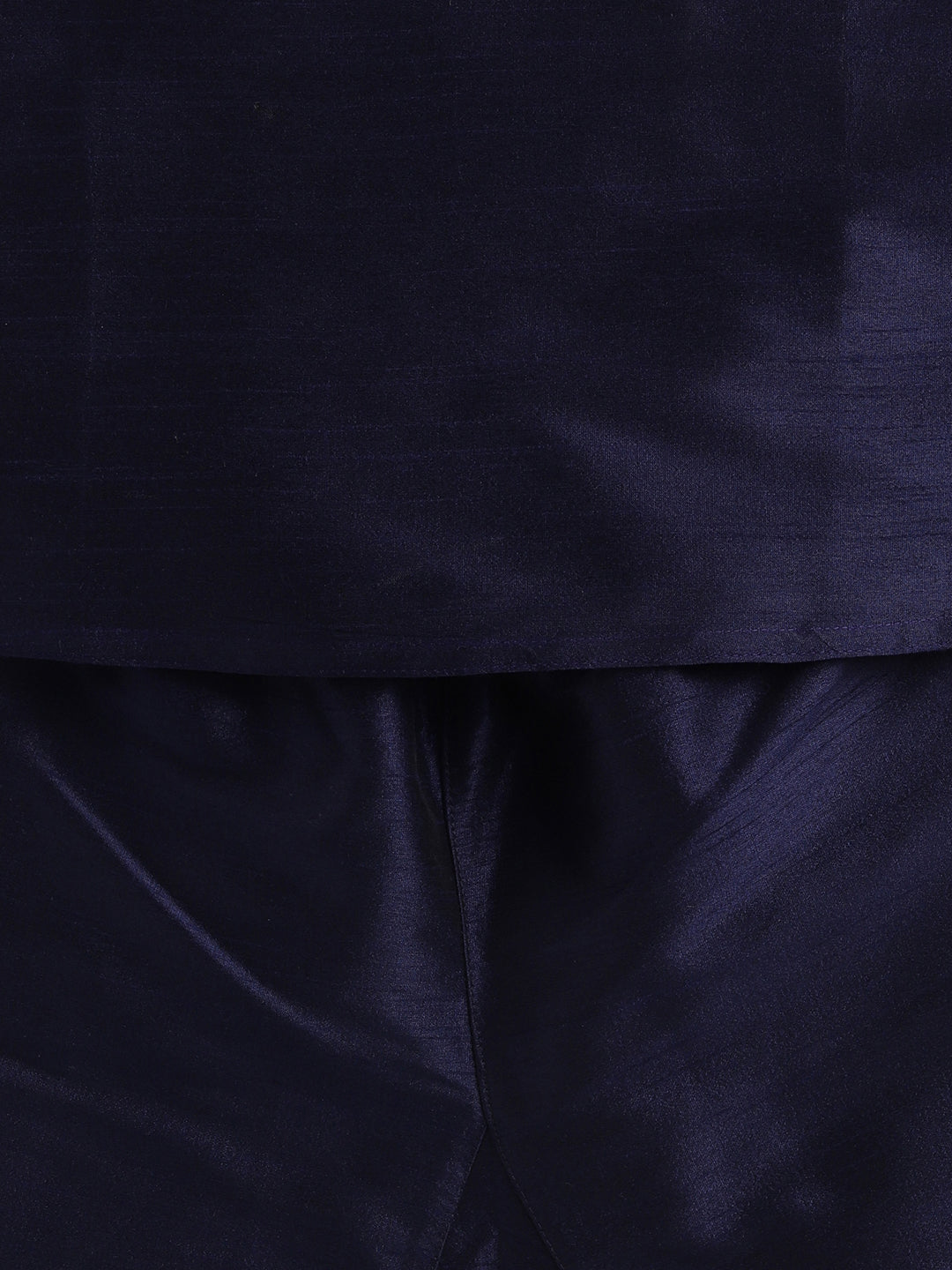 Sishu Boy's Navy Blue Silk Blend Kurta Pyjama Set