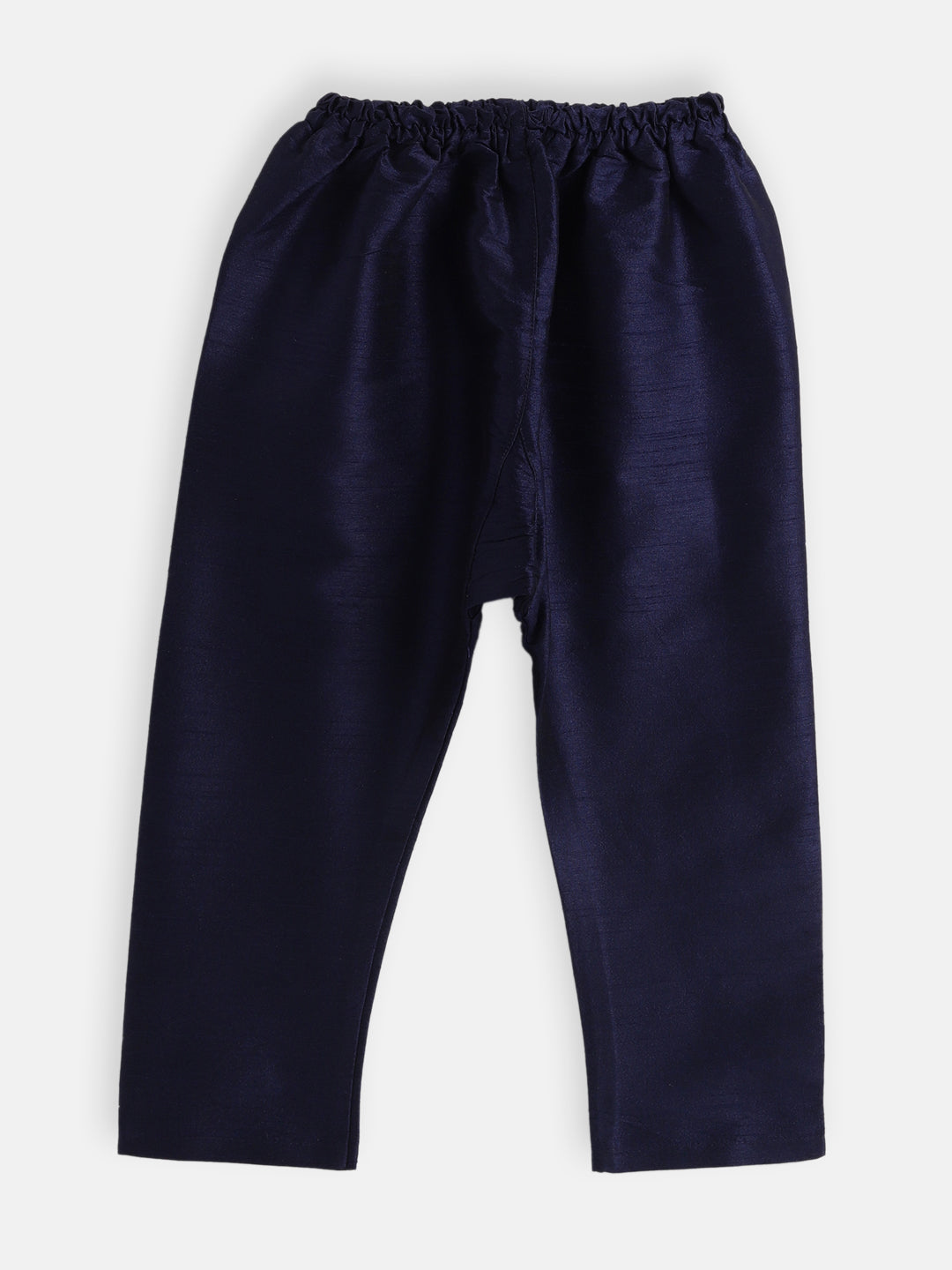 Sishu Boy's Navy Blue Silk Blend Kurta Pyjama Set