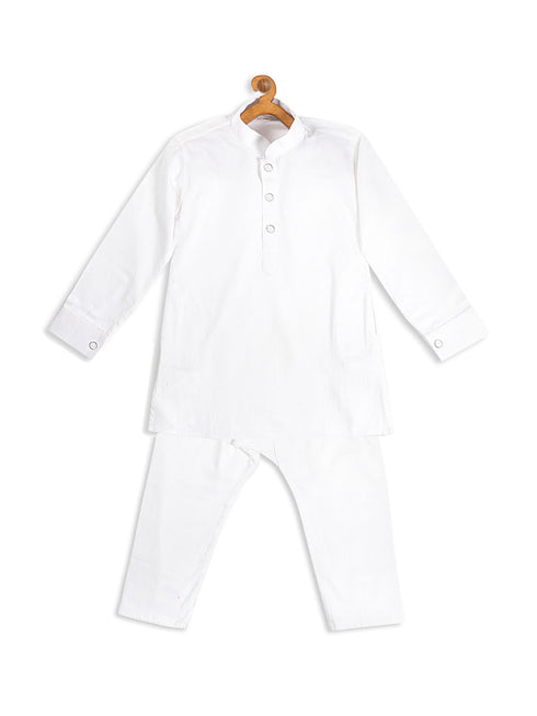 Sishu Boy's White Kurta With Pyjama Set