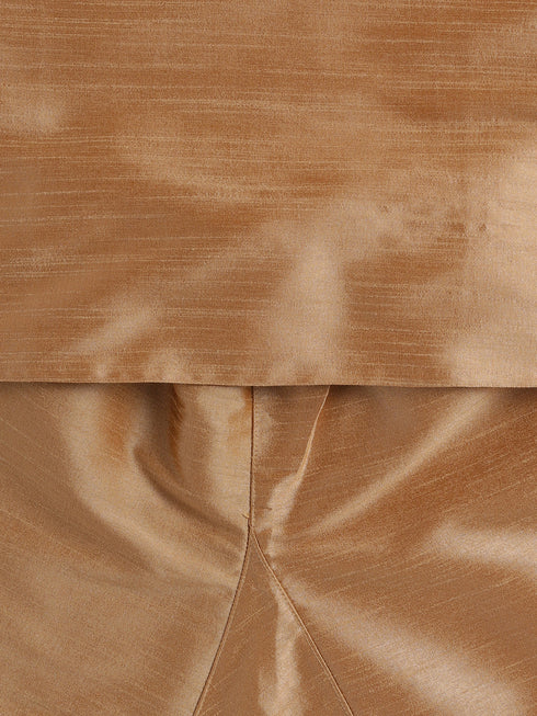 Sishu Boy's Rose Gold Silk Blend Kurta Pyjama Set