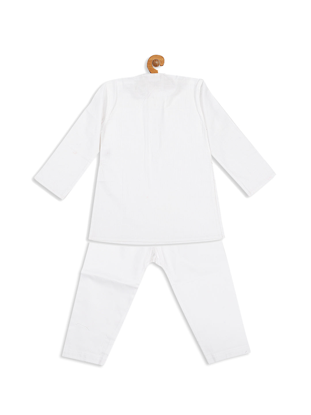 Sishu Boy's White Pure Cotton Kurta With Pyjama Set