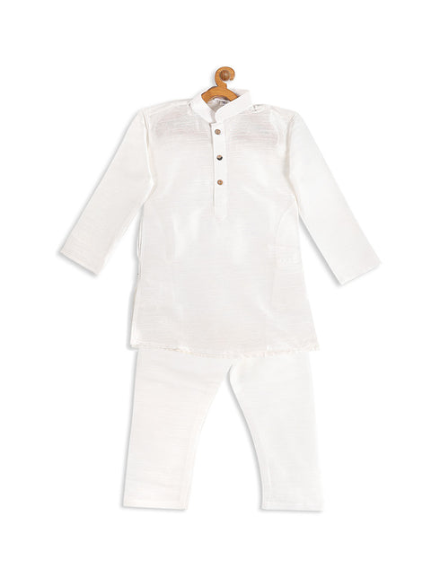 Sishu Boy's White Kurta With Pyjama Set