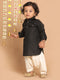 Boy's Black Pathani Kurta With Patiala Set