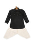 Boy's Black Pathani Kurta With Patiala Set
