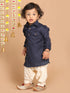Boy's Blue Pathani Kurta With Patiala Set