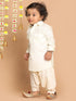 Boy's Cream Pathani Kurta With Patiala Set