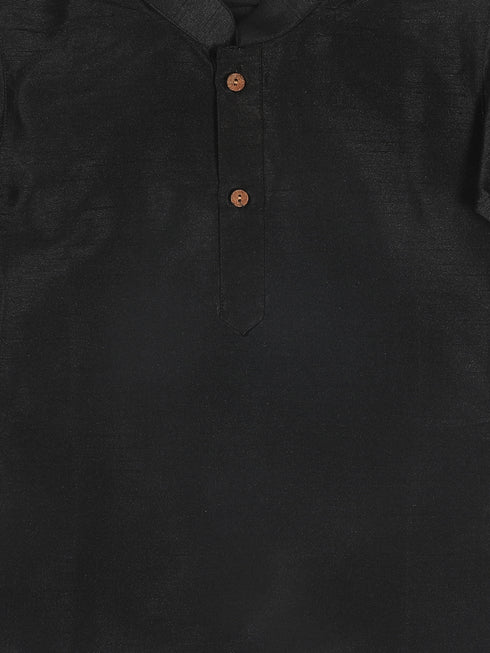 Sishu Boy's Black Kurta And Maroon Cowl Dhoti Set