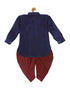 Sishu Boy's Blue Kurta And Cowl Dhoti Set