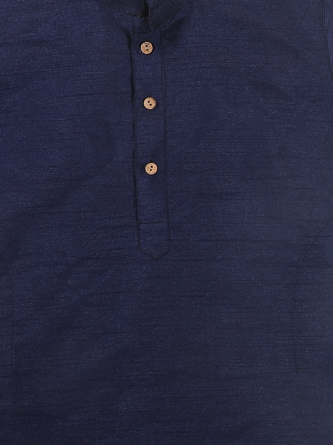 Sishu Boy's Navy Blue Kurta And Rose Gold Dhoti Set