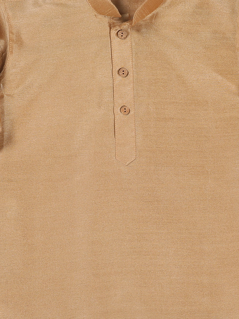 Sishu Boy's Rose Gold & Maroon Kurta With Dhoti Pant Set