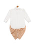 Sishu Boy's White & Rose Gold Kurta With Dhoti Pant Set
