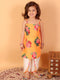 Sishu Girl's Multicolor-Base-Yellow Cotton Blend Kurta And Dhoti Set